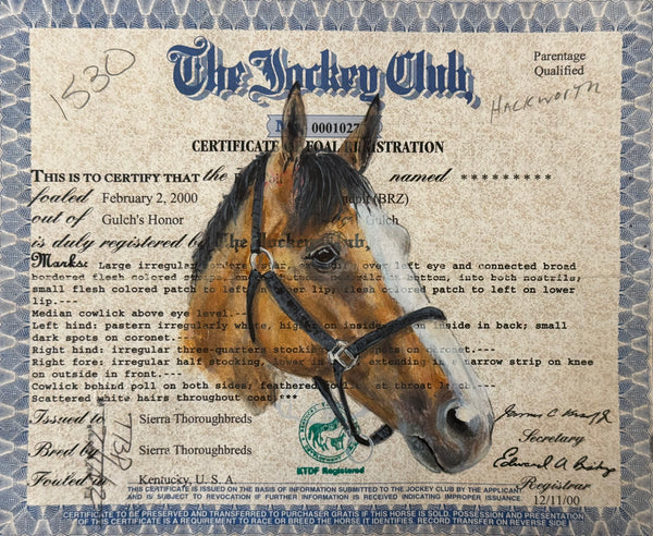 Horse Registration Paper Painting Deposit