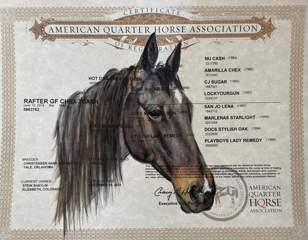 Horse Registration Paper Painting Deposit